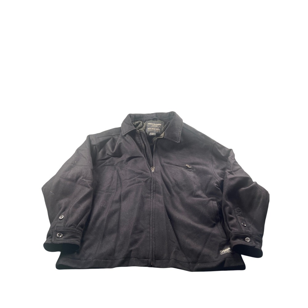 Abercrombie Fitch Wool Blend Jacket Mens XL Full Zip Pocket Casual Outerwear